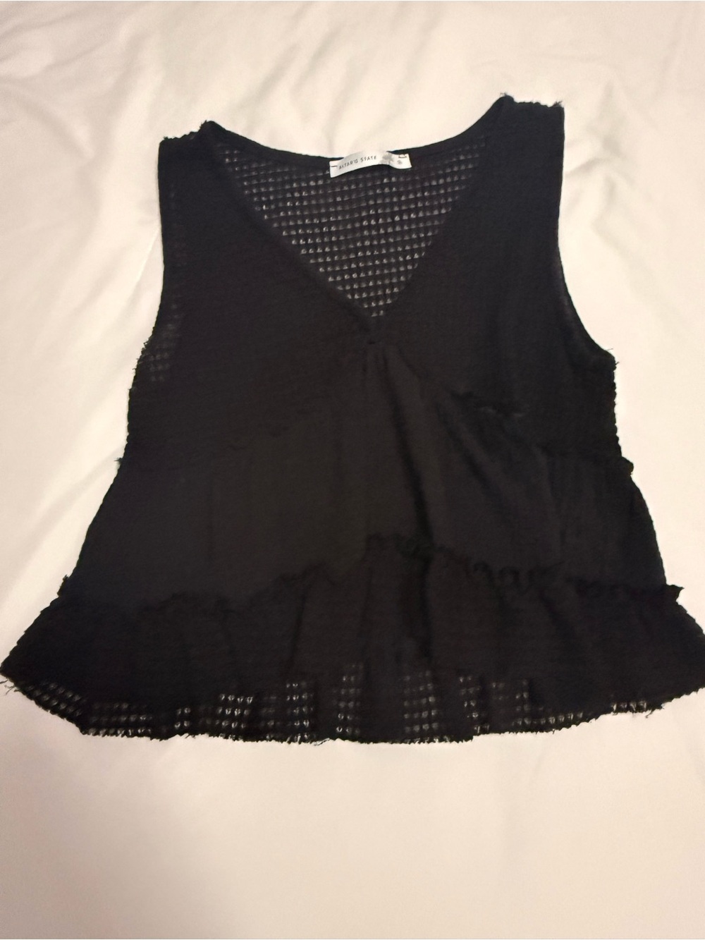 Black Sleeveless V-Neck Knit Tank Top Alter'd State